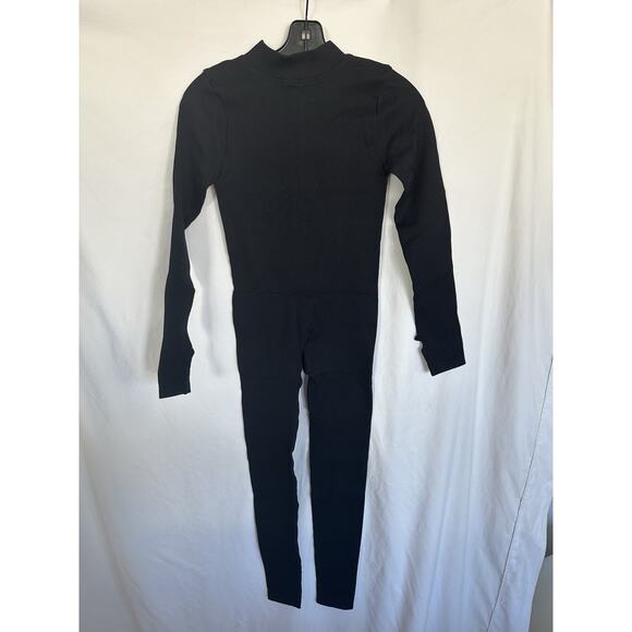 Long Sleeve Jumpsuits for Women Ribbed One Piece Casual Yoga Workout Zip Front S - Picture 6 of 6